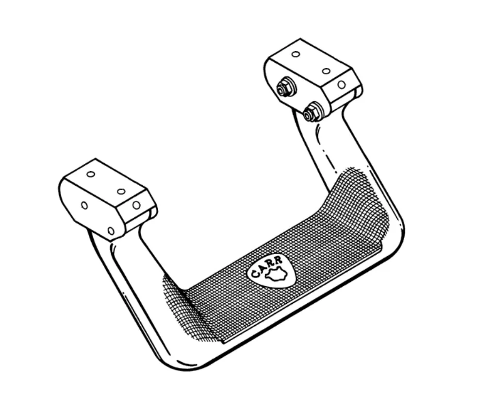 128227-1 – CARR Truck Step, Cab Mount Multi-Fit Single Flat Step Non-Extendable Stationary Powder Coated XP7 Safety Y...